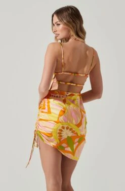 Damita Ruched Mini Dress 12 Damita Ruched Mini Dress -Chic Ladies Wear Shop ACDR101807 PINKORANGEMULTI 5