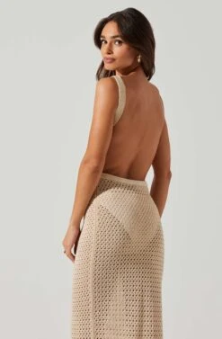 Aitana Knit Open Back Midi Dress 8 Aitana Knit Open Back Midi Dress -Chic Ladies Wear Shop ACDR101810 NATURAL 3