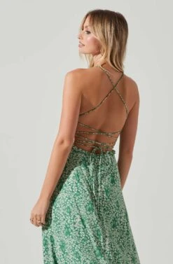 Amalea Floral Midi Dress -Chic Ladies Wear Shop ACDR101815 GREENFLORAL 5