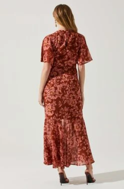 Kenzie Floral Maxi Dress -Chic Ladies Wear Shop ACDR101860DS RUSTFLORAL 6