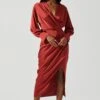 Sadyra Drop Shoulder Wrap Dress -Chic Ladies Wear Shop ACDR101865 RUST 1
