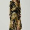 Kamila Long Sleeve Floral Wrap Maxi Dress -Chic Ladies Wear Shop ACDR101894 BLACKYELLOWMULTI 1