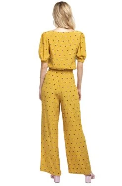 Burke Polka Dot Wide Leg Pants -Chic Ladies Wear Shop ACP7038 MUSTARD DOT 3