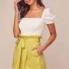 Pacific Pleated Shorts -Chic Ladies Wear Shop ACP7113 LEMON 4