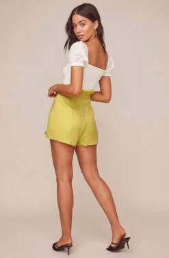 Pacific Pleated Shorts -Chic Ladies Wear Shop ACP7113 LEMON 5