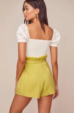Pacific Pleated Shorts -Chic Ladies Wear Shop ACP7113 LEMON 6