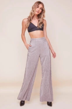 Aileen Wide Leg Plisse Pant -Chic Ladies Wear Shop ACP7192 PEWTER 6