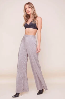 Aileen Wide Leg Plisse Pant -Chic Ladies Wear Shop ACP7192 PEWTER 7