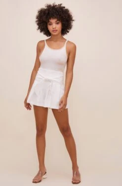 Marika Tie Waist Shorts -Chic Ladies Wear Shop ACP7211 OFFWHITE 1