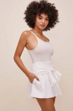 Marika Tie Waist Shorts -Chic Ladies Wear Shop ACP7211 OFFWHITE 3