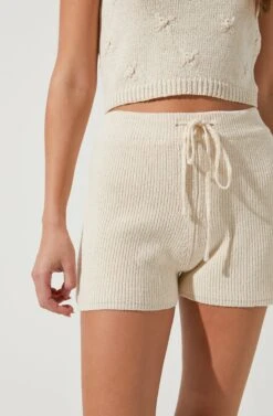 Sunday Morning Knit Shorts -Chic Ladies Wear Shop ACP7217B NATURAL 1