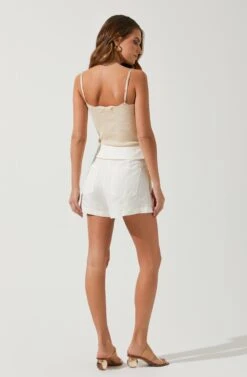 Kenia Tie Waist Shorts -Chic Ladies Wear Shop ACP7220 WHITE 3