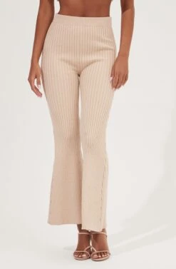 Maida Ribbed Knit Flare Pants -Chic Ladies Wear Shop ACP7223 LATTE 4