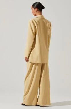 Boyfriend Criss Cross Pleated Wide Leg Pants -Chic Ladies Wear Shop ACP7225 MAIZE 4