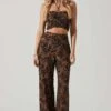 Sayla Wide Leg Abstract Print Pants -Chic Ladies Wear Shop ACP7246 BLACKRUSTPRINT 1