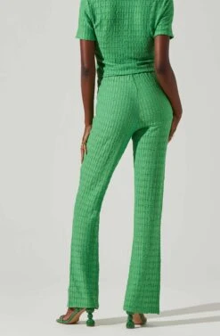 Zoey Seamed Split Hem Pants -Chic Ladies Wear Shop ACP7253 GREEN 3
