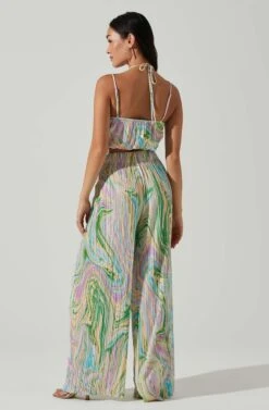 Savine Ruched Tie Dye Pants -Chic Ladies Wear Shop ACP7259P GREENSWIRL 5