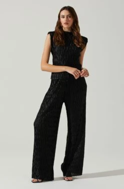Savine Textured Pants -Chic Ladies Wear Shop ACP7259S BLACK 2