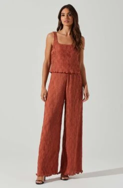 Janesa Wide Leg Pants -Chic Ladies Wear Shop ACP7267 RUST 1