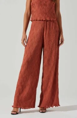Janesa Wide Leg Pants -Chic Ladies Wear Shop ACP7267 RUST 2