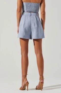 Jacinta High Waist Shorts 19 Jacinta High Waist Shorts -Chic Ladies Wear Shop ACP7268 SLATEBLUE 4
