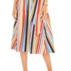 Shayla Midi Skirt -Chic Ladies Wear Shop ACS8079 RED BLUE STRIPE 00