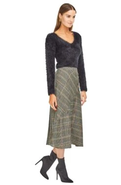 Marsha Skirt -Chic Ladies Wear Shop ACS9005 SAGE MULTI PLAID 02