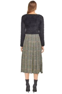 Marsha Skirt -Chic Ladies Wear Shop ACS9005 SAGE MULTI PLAID 03
