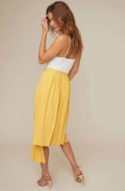 Elliot Pleated Midi Skirt -Chic Ladies Wear Shop ACS9013 MUSTARD 4 2 A