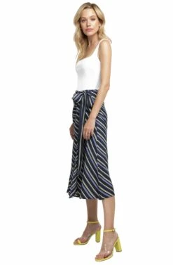 Teagan Striped Midi Skirt -Chic Ladies Wear Shop ACS9015 PURPLE YELLOW STRIPE 02