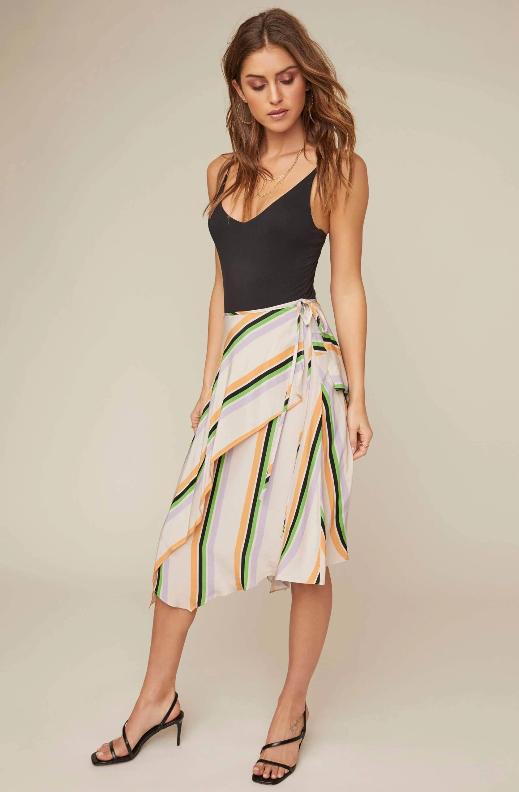 Dallas Striped Asymmetrical Midi Skirt 5 Dallas Striped Asymmetrical Midi Skirt - Image 3