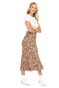 Midi A-Line Skirt -Chic Ladies Wear Shop ACS9022 LEOPARD PRINT 02