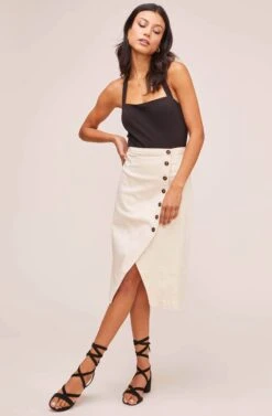 Eileen Midi Skirt -Chic Ladies Wear Shop ACS9026 NATURAL 1A