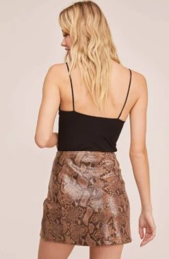 Come Slither Mini Skirt -Chic Ladies Wear Shop ACS9030 COCOA PYTHON 4