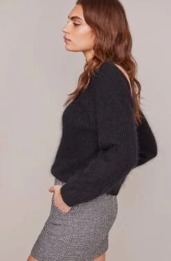 Trina Mini Skirt -Chic Ladies Wear Shop ACS9031 BLACK WHITE HOUNDSTOOTH 3A