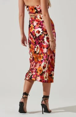 Nava Floral Midi Skirt -Chic Ladies Wear Shop ACS9045S REDFLORAL 4