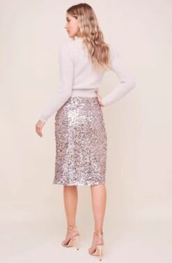 Elaine Sequin Midi Skirt -Chic Ladies Wear Shop ACS9057 PINK BLUEMULTI 3