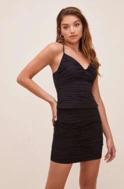 Reanna Pleated Mini Skirt -Chic Ladies Wear Shop ACS9060 BLACK 2