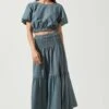 Perfect Oasis Tiered Midi Skirt -Chic Ladies Wear Shop ACS9062 BLUETEAL 1