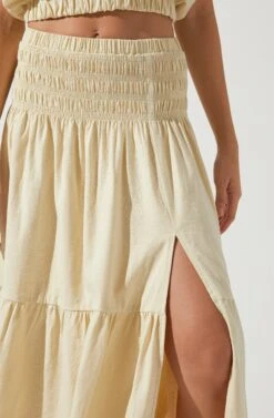 Perfect Oasis Tiered Midi Skirt -Chic Ladies Wear Shop ACS9062 VANILLA 2