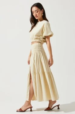 Perfect Oasis Tiered Midi Skirt -Chic Ladies Wear Shop ACS9062 VANILLA 3
