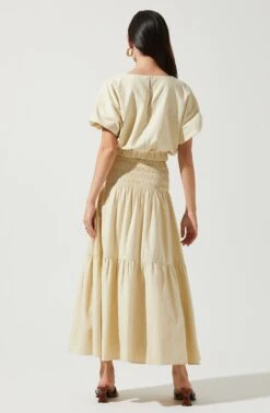 Perfect Oasis Tiered Midi Skirt -Chic Ladies Wear Shop ACS9062 VANILLA 4