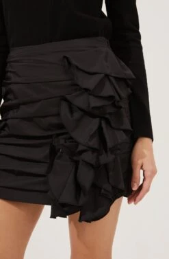 All The Frills Ruffle Mini Skirt -Chic Ladies Wear Shop ACS9069 BLACK 4