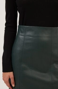 Meika Faux Leather Mini Skirt -Chic Ladies Wear Shop ACS9072 GREEN 3