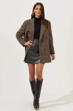 Meika Faux Leather Mini Skirt -Chic Ladies Wear Shop ACS9072 GREEN 7