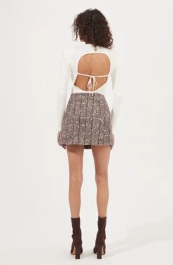 Christa Plaid Mini Skirt -Chic Ladies Wear Shop ACS9073C BROWNMULTI 5