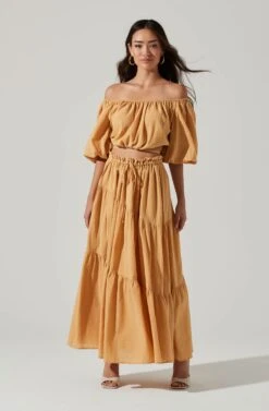 Balboa Tiered Maxi Skirt -Chic Ladies Wear Shop ACS9080 GOLDEN 1 c7fac6d7 c799 44be b5b4 17e75490b0f0