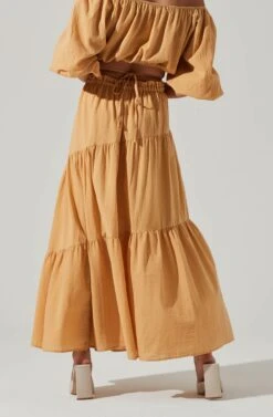 Balboa Tiered Maxi Skirt -Chic Ladies Wear Shop ACS9080 GOLDEN 5 9c99b924 8cd7 4de2 8340 43c334297429