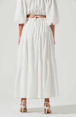 Balboa Tiered Maxi Skirt -Chic Ladies Wear Shop ACS9080 WHITE 4