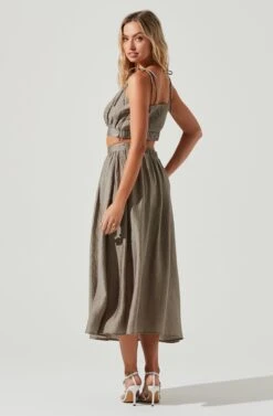 Terra Bella High Waist Midi Skirt -Chic Ladies Wear Shop ACS9085 MUSHROOM 3